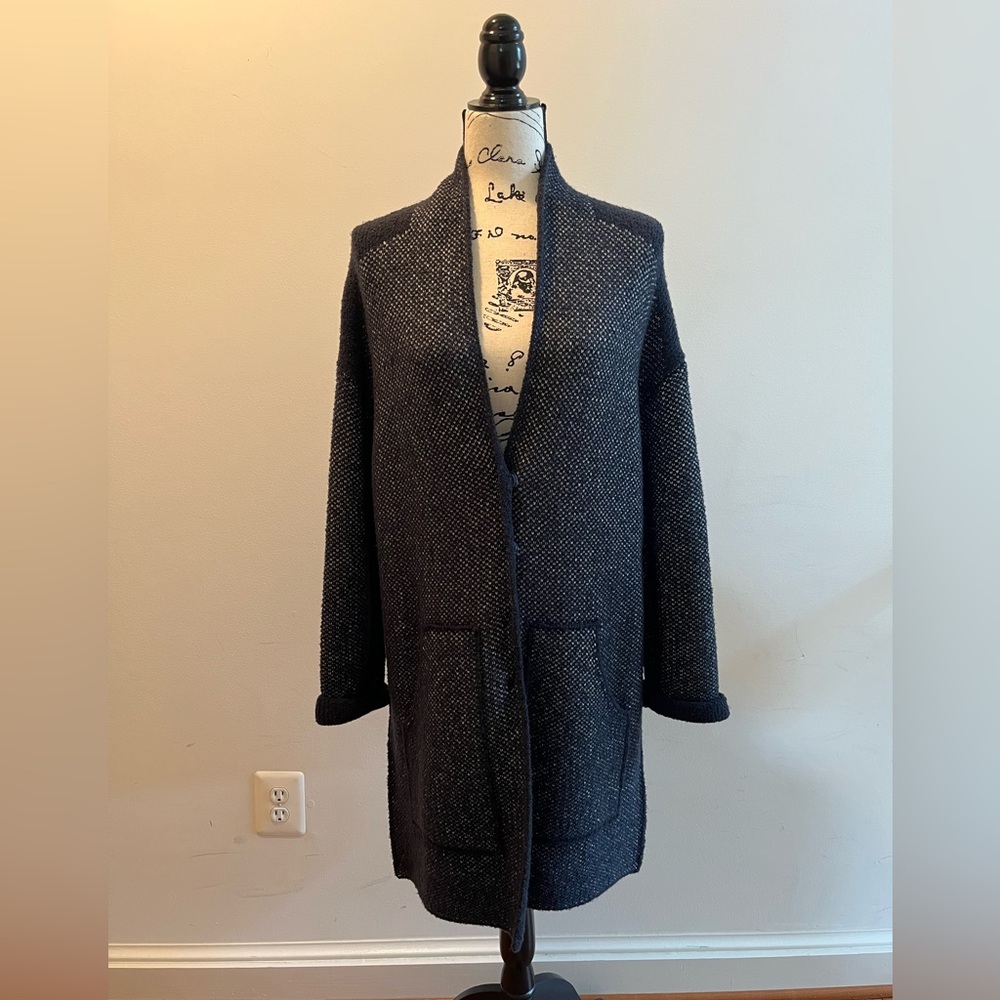 Poetry Textured Black Knit Cardigan